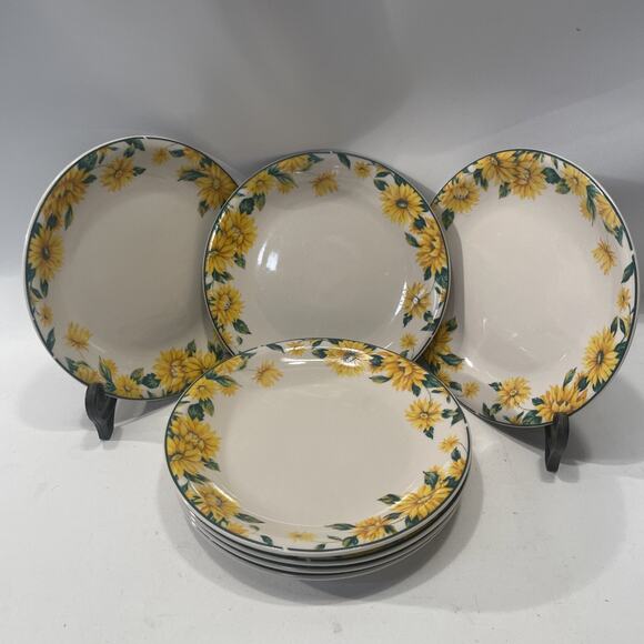 Tender Heart Treasure Sunflower Coupe Salad Plate 7 5/8" - Picture 1 of 5